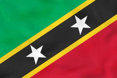Saint Kitts ve Nevis bayrak sallıyor. Saint Kitts ve Nevis ulusal bayrak doku arka plan