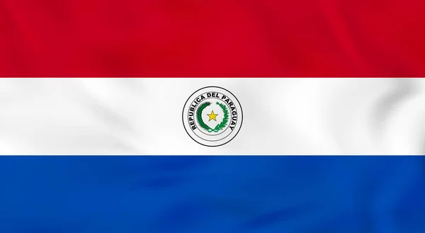 Vlající vlajka Paraguaye. Paraguay státní vlajka pozadí textury. — Stockový vektor