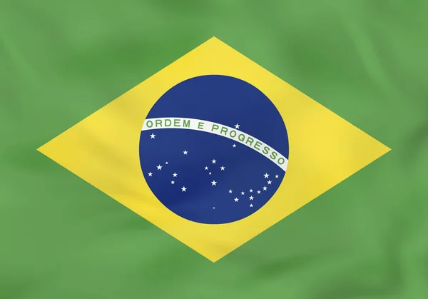 Wapperende vlag van Brazilië. Brazilië nationale vlag achtergrondstructuur. — Stockvector