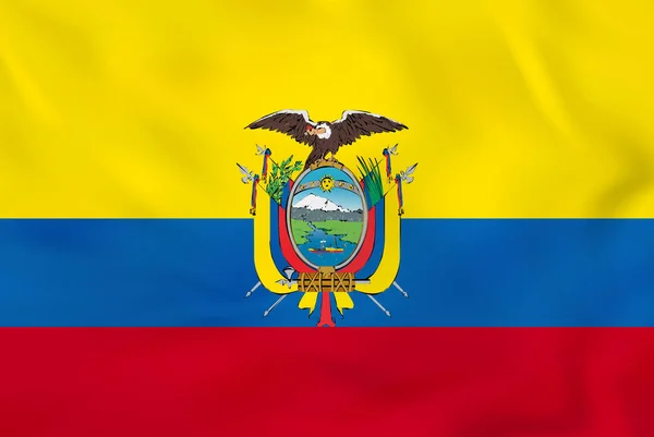Ecuador flutură steagul. Ecuador steag național textura fundal . — Vector de stoc