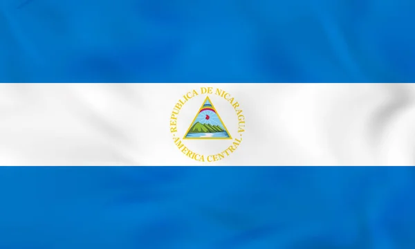 Wapperende vlag van Nicaragua. Nicaragua nationale vlag achtergrondstructuur. — Stockvector