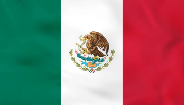 Mexico waving flag. Mexico national flag background texture. — Stock Vector