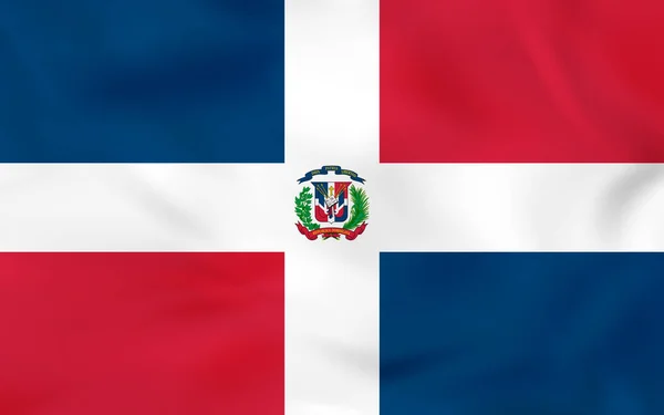 Dominikánská republika vlající vlajka. Dominikánská republika Státní vlajka na pozadí textury. — Stockový vektor