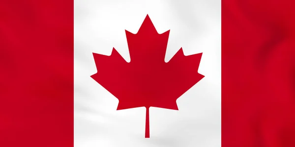 Wapperende vlag van Canada. Canada nationale vlag achtergrondstructuur. — Stockvector