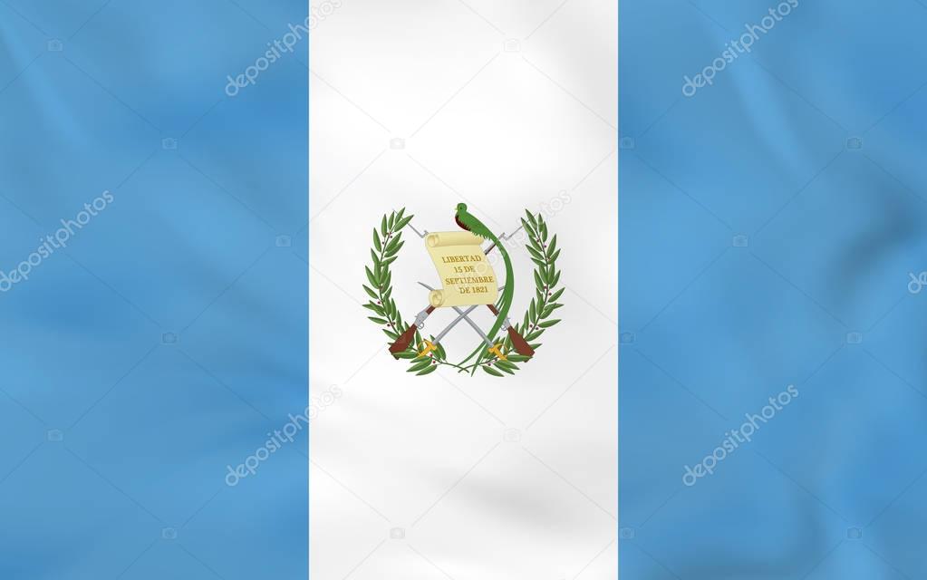 Guatemala waving flag. Guatemala national flag background texture.