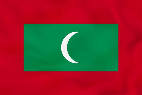 Maldivas a acenar com bandeira. Maldivas bandeira nacional fundo textura . — Vetor de Stock