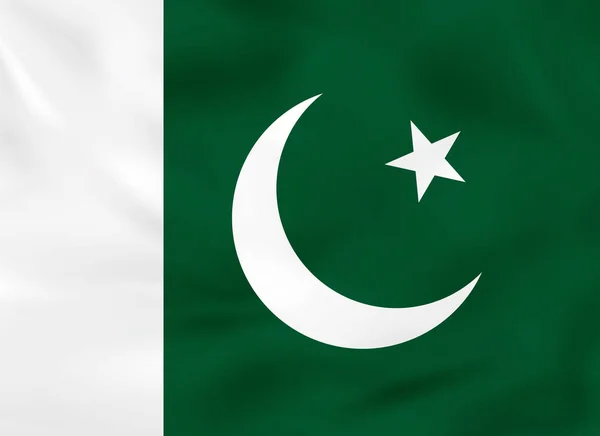 Pakistan dalgalanan bayrak. Pakistan ulusal bayrak arka plan dokusu. — Stok Vektör