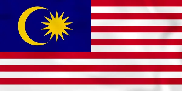 Malaysia mengibarkan bendera. Tekstur latar belakang bendera nasional Malaysia . - Stok Vektor