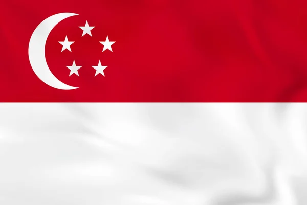 Singapur ondeando bandera. Singapur bandera nacional fondo textura . — Vector de stock