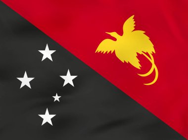 Papua Yeni Gine dalgalanan bayrak. Papua Yeni Gine ulusal bayrak bac