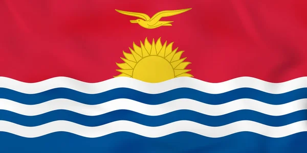 Wapperende vlag van Kiribati. Kiribati nationale vlag achtergrondstructuur. — Stockvector