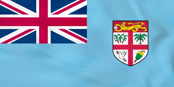 Wapperende vlag van Fiji. Fiji nationale vlag achtergrondstructuur. — Stockvector