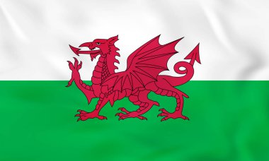 Galler dalgalanan bayrak. Galler Ulusal bayrak arka plan dokusu.