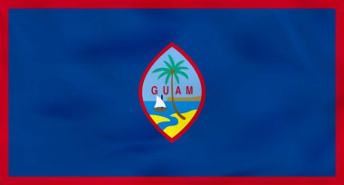 Guam dalgalanan bayrak. Guam ulusal bayrak arka plan dokusu.
