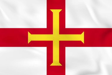 Guernsey dalgalanan bayrak. Guernsey ulusal bayrak arka plan dokusu.