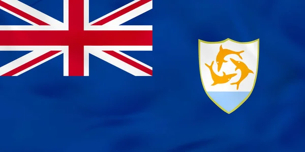 Wapperende vlag van Anguilla. Anguilla nationale vlag achtergrondstructuur. — Stockvector