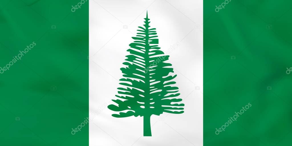 Norfolk Island waving flag. Norfolk Island national flag background texture. 