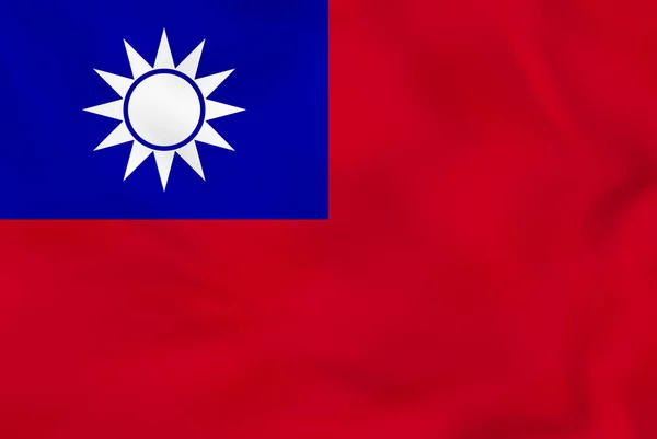 Taiwán ondeando bandera. Taiwán bandera nacional fondo textura . — Vector de stock