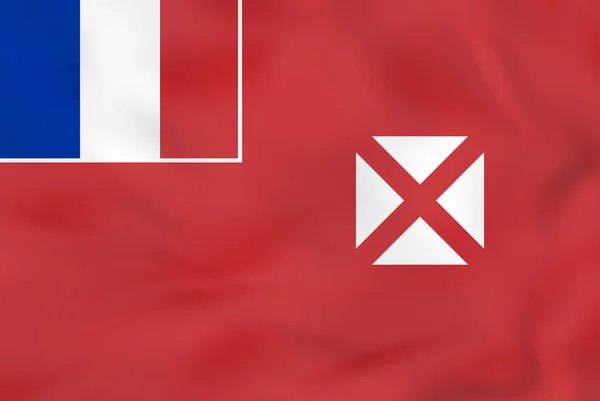 Wallis en Futuna vlag zwaaien. Wallis en Futuna nationale vlag achtergrond textuur. — Stockvector