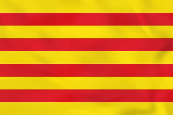 Catalonia viftande flagga. Catalonia flagga bakgrundsstruktur — Stock vektor