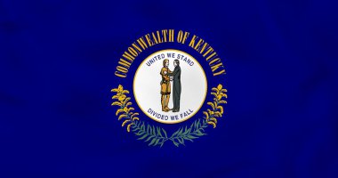 Kentucky dalgalanan bayrak. Kentucky Eyalet bayrağı arka plan dokusu.