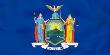 New York dalgalanan bayrak. New York Devlet bayrağı arka plan doku.