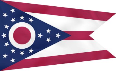 Ohio dalgalanan bayrak. Ohio Devlet bayrağı arka plan dokusu.