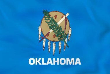 Oklahoma dalgalanan bayrak. Oklahoma Devlet bayrağı arka plan dokusu.
