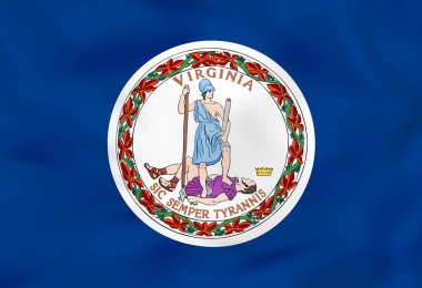 Virginia dalgalanan bayrak. Virginia eyalet bayrağı arka plan dokusu.