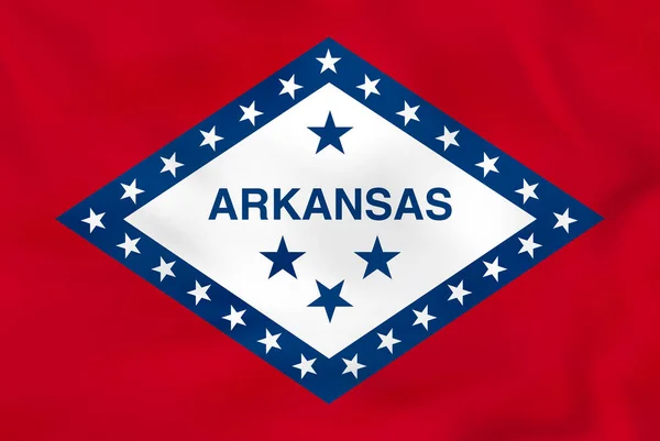 Арканзас размахивает флагом. Фон флага Арканзаса . — стоковый вектор