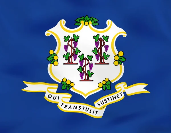 Connecticut vlající vlajka. Textura pozadí vlajky státu Connecticut. — Stockový vektor