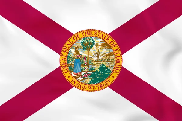 Florida waving flag. Florida state flag background texture. — Stock Vector