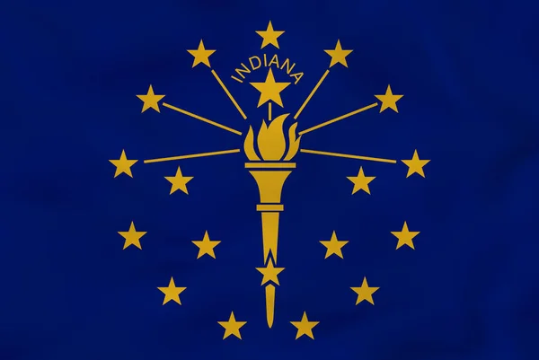 Indiana ondeando bandera. Textura de fondo de bandera del estado de Indiana . — Vector de stock