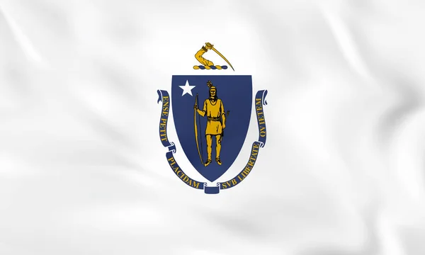 Massachusetts schwenken Flagge. massachusetts staatliche Flagge Hintergrund Textur. — Stockvektor