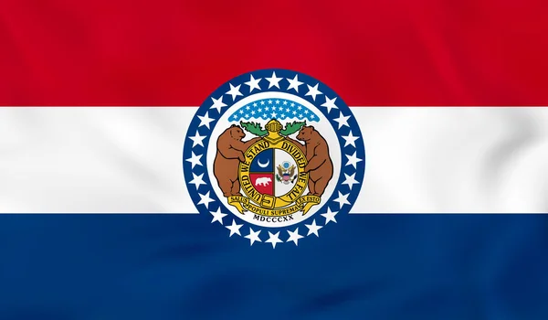 密苏里州那飘扬的旗帜。密苏里州州旗的背景纹理. — 图库矢量图片