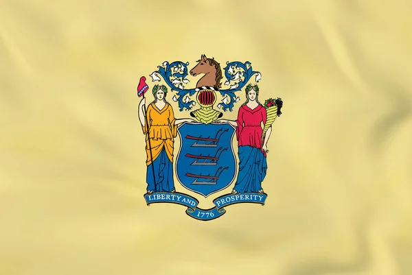 Nueva Jersey ondeando bandera. Textura de fondo de la bandera del estado de Nueva Jersey . — Archivo Imágenes Vectoriales