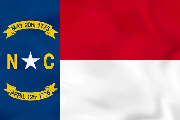 Carolina do Norte a acenar com a bandeira. Carolina do Norte estado bandeira fundo textura . — Vetor de Stock