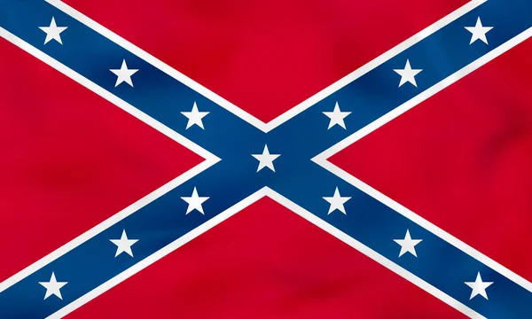 Bandera confederada ondeando. Textura de fondo de bandera estatal confederada . — Vector de stock
