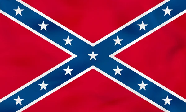 Confederate vlag zwaaien. Zuidelijke Braziliaanse vlag achtergrondstructuur. — Stockvector