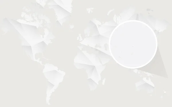 Mapa Tuvalu s příznakem v obrysu na bílém polygonální mapa světa. — Stockový vektor