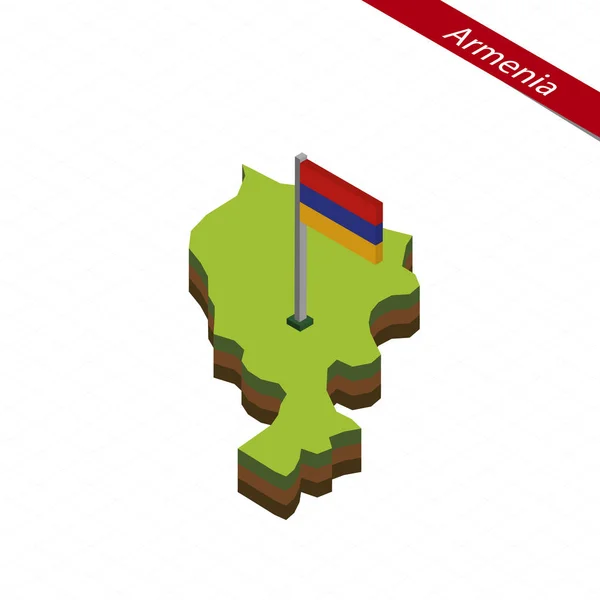 Arménie Carte isométrique et drapeau. Illustration vectorielle . — Image vectorielle