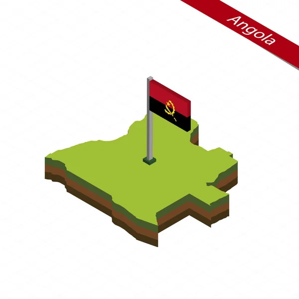 Angola Carte isométrique et drapeau. Illustration vectorielle . — Image vectorielle