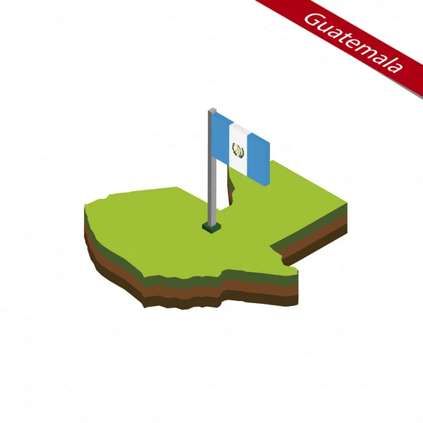 Guatemala Isometric map and flag. Vector Illustration. — Stock Vector