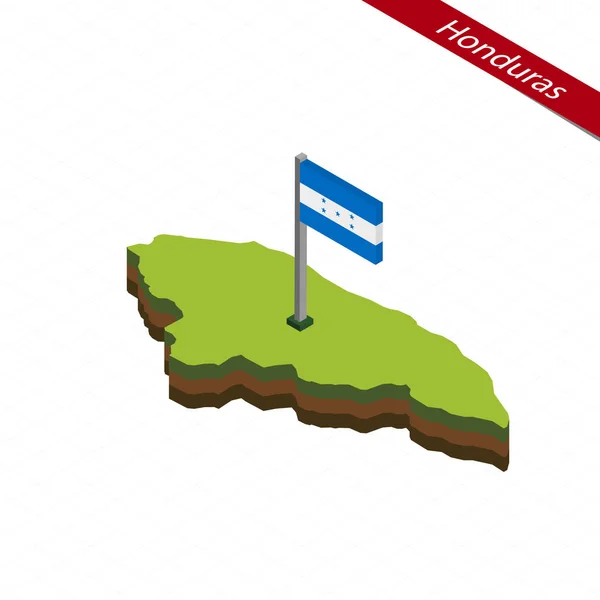 Honduras isometrische Karte und Flagge. Vektorillustration. — Stockvektor