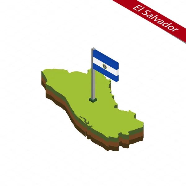 El Salvador Isometric map and flag. Vector Illustration. — Stock Vector