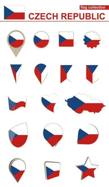 Collection drapeau de la République tchèque. Grand ensemble pour le design . — Image vectorielle