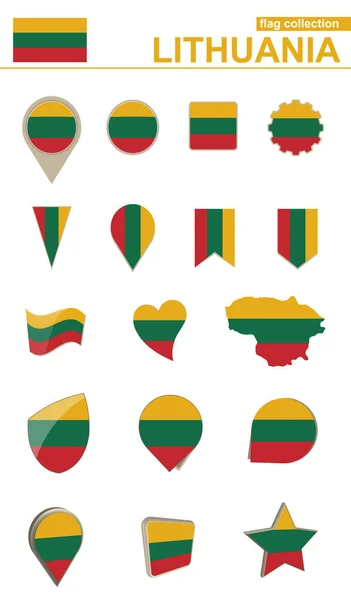 Lituania Colección Bandera. Gran conjunto para el diseño . — Vector de stock