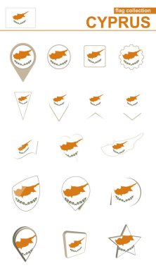 Kıbrıs bayrağı koleksiyonu. Büyük set tasarımı için.