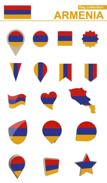 Armenien Flag Collection. Stort sæt til design . – Stock-vektor