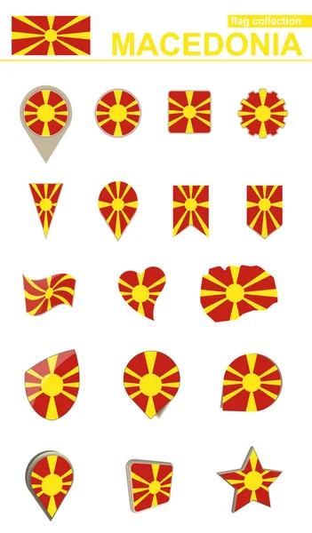 Macedonia Flag Collection. Gran conjunto para el diseño . — Vector de stock